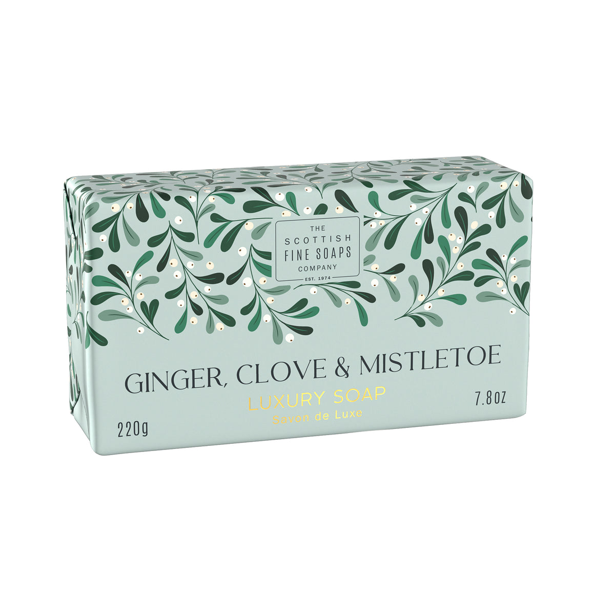 Ginger, Clove &amp; Mistletoe 220g Wrapped Soap bar