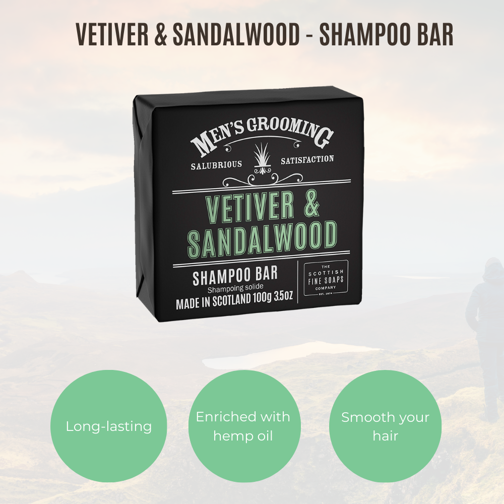 Vetiver & Sandalwood Shampoo Bar Wrapped 100g