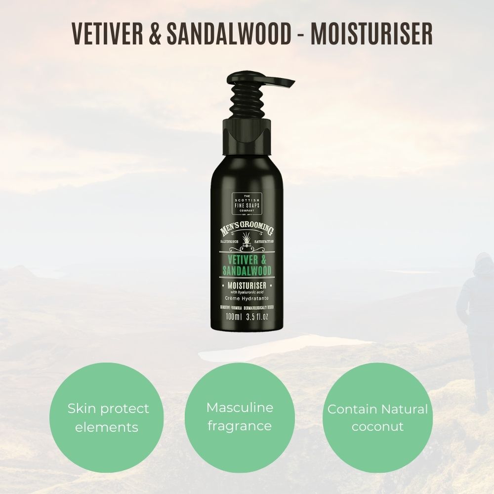 Vetiver & Sandalwood Moisturiser - 100ml Pump Bottle