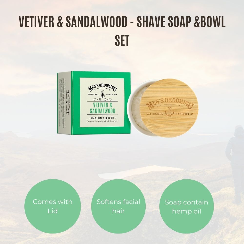 Vetiver & Sandalwood Shave Soap & Bowl Set