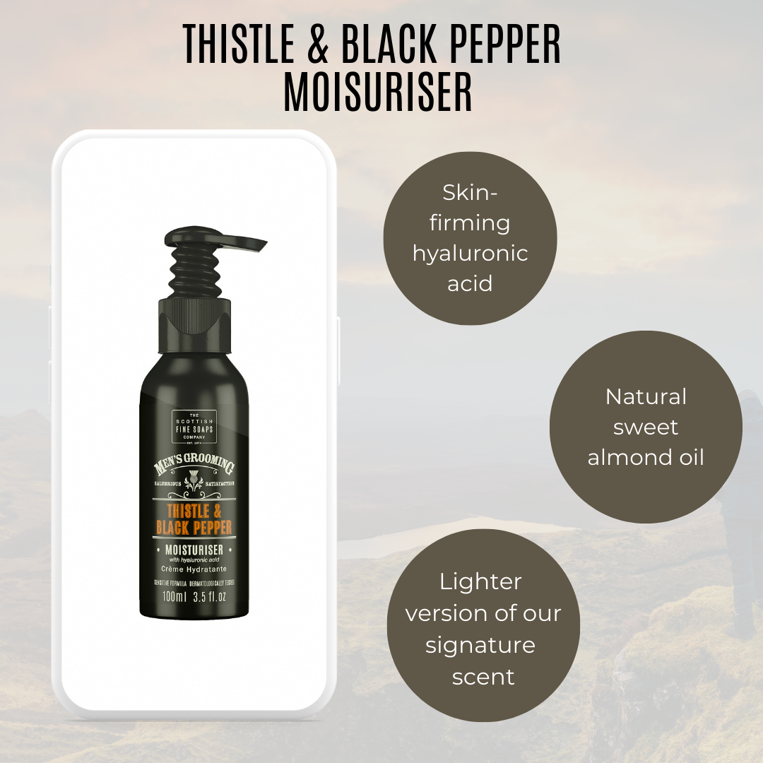 Thistle & Black Pepper Moisturiser - 100ml Pump Bottle